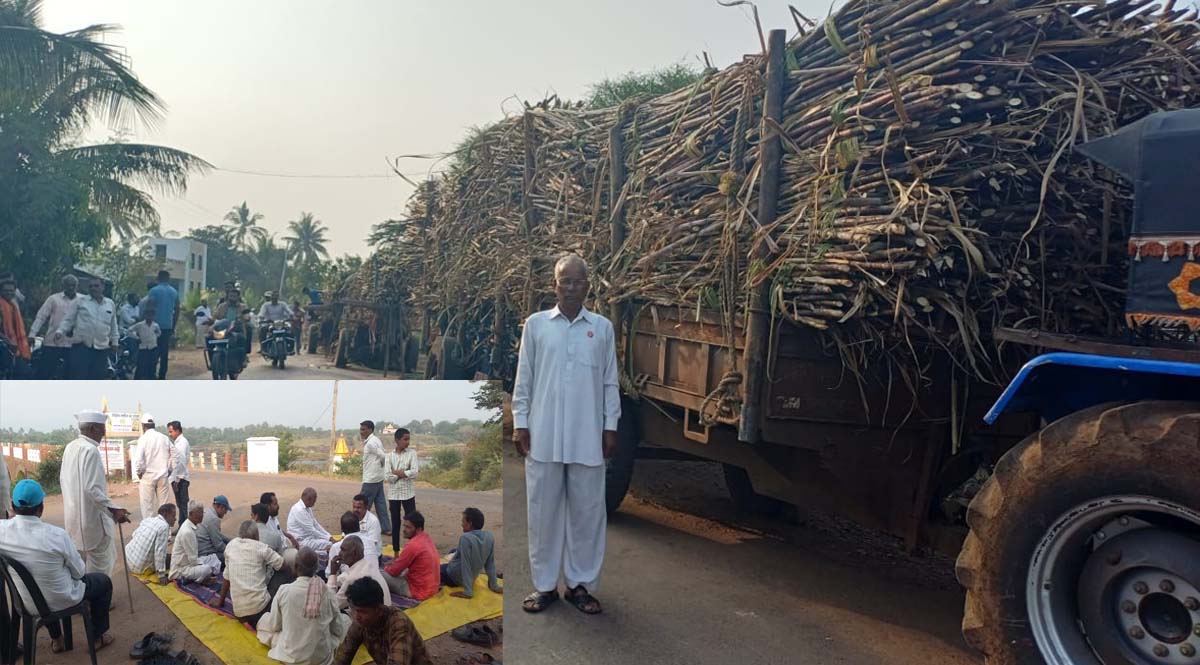 'स्वाभिमानी' चे बहे पुलाजवळ ठिय्या आंदोलन; कार्यकर्त्यांचा जागता पहारा...ऊस वाहतूक रोखली