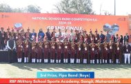 राष्ट्रीय विद्यालय बँड स्पर्धेत इस्लामपूरच्या राजारामबापू पाटील मिलिटरी स्कूल आणि स्पोर्ट्स अकॅडमीला तृतीय पुरस्कार