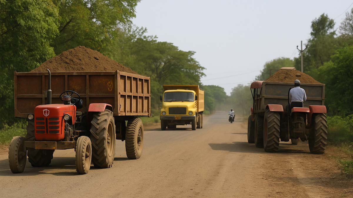 गौण खनिज वाहतुकीत बेशिस्तपणा; नियमांचं उघडपणे उल्लंघन