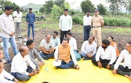 जिल्हाधिकारी पोहोचले शेतकऱ्यांच्या बांधावर; जाणून घेतल्या शेतकऱ्यांच्या अडचणी