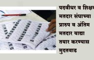पदवीधर व शिक्षक मतदार संघाच्या प्रारुप व अंतिम मतदार याद्या तयार करण्यास मुदतवाढ